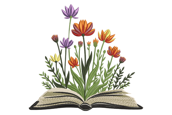 Book with Blooming Flowers
