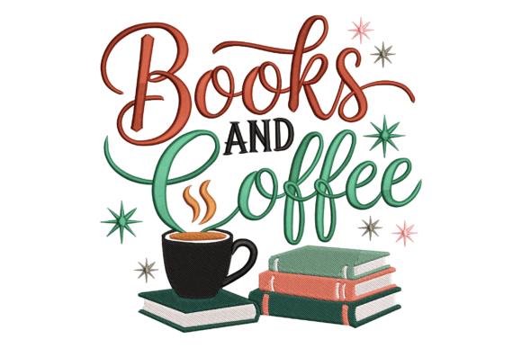 Books and Coffee Embroidery Review
