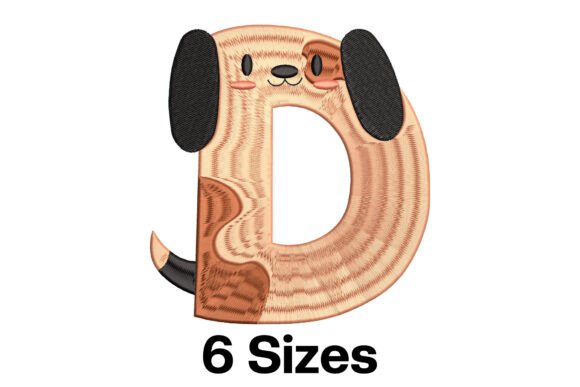 Funny Dog Alphabet Letter D