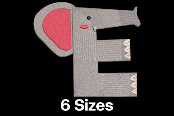 Funny Elephant Alphabet Letter E