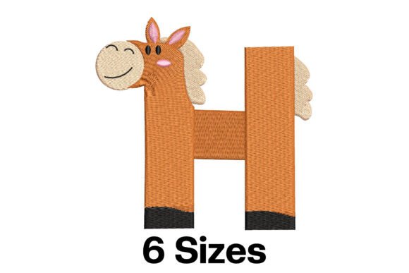 Funny Horse Alphabet Letter H