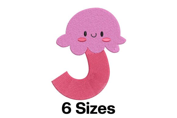 Funny Jellyfish Alphabet Letter J