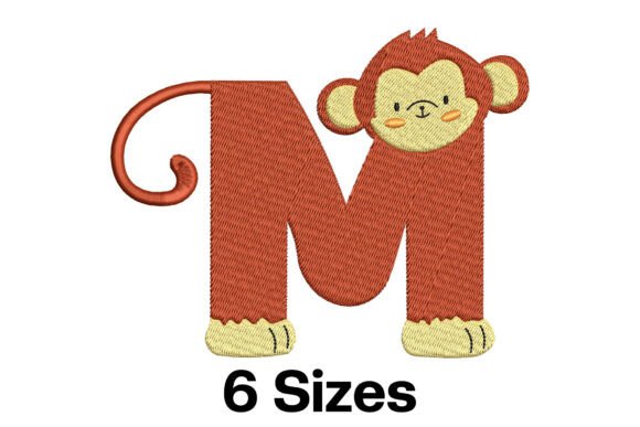 Funny Monkey Alphabet Letter M