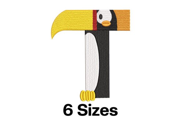 Funny Toucan Alphabet Letter T
