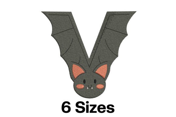Funny Vampire Bat Alphabet Letter V