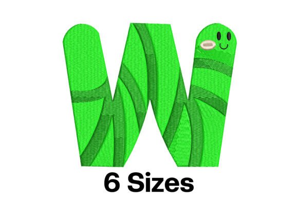 Funny Worm Alphabet Letter W