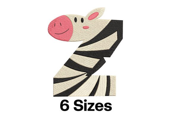 Funny Zebra Alphabet Letter Z