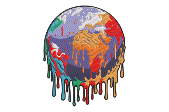 Melting Earth Embroidery Design