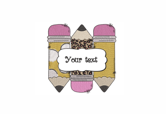 Pencils Embroidery Design
