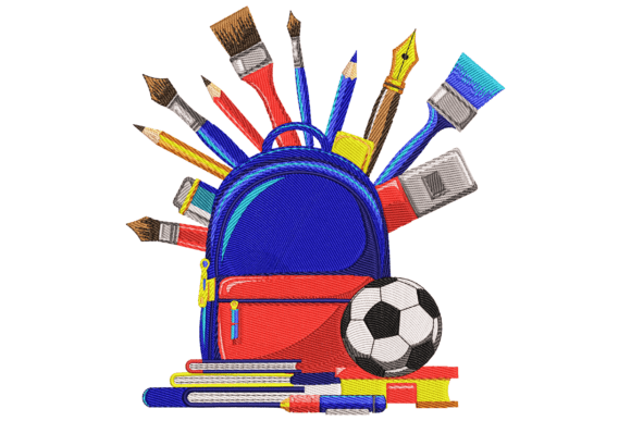 School Elements Embroidery Design