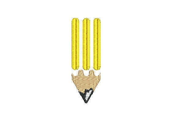 Stylized Pencil Embroidery Design