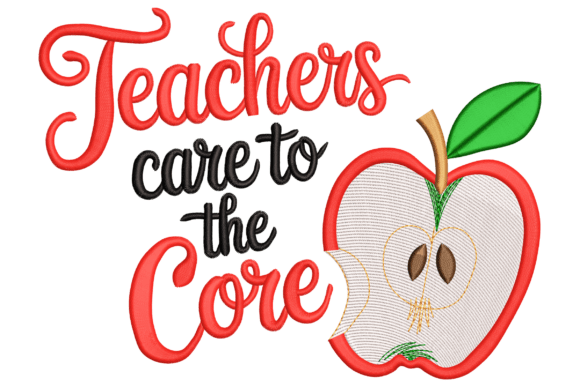 Teachers Care Embroidery Design